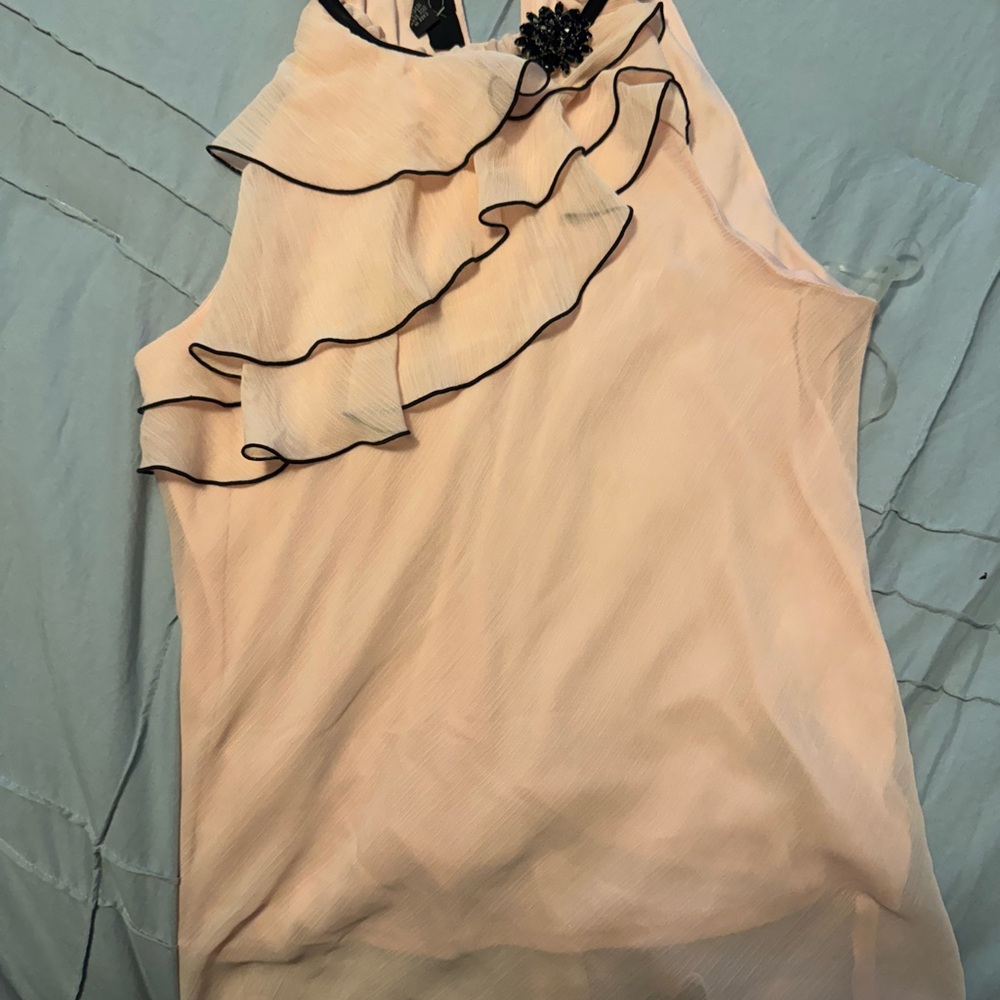 BCX Peach Ruffle Blouse